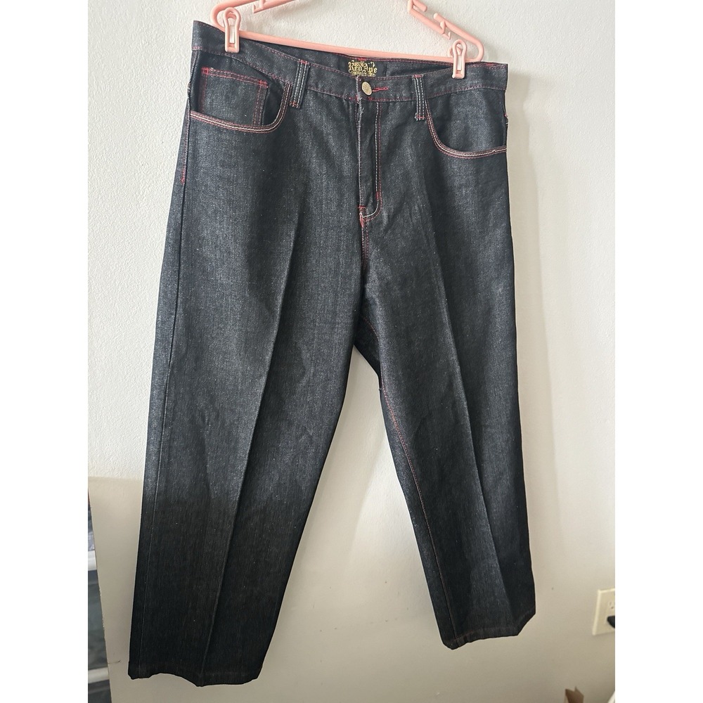 Vintage Red Ape Y2K Streetwear Men's Baggy Jeans Wide Leg Hip Hop Sz 38x29